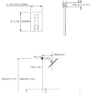 Shower Faucet Sets Complete,Rough-in Valve Included and Full Metal Components in Chrome Finish,Sumerain