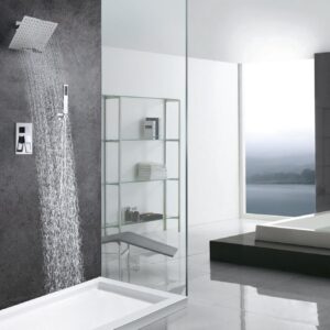 Shower Faucet Sets Complete,Rough-in Valve Included and Full Metal Components in Chrome Finish,Sumerain