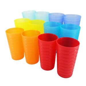 AOYITE Reusable Plastic Cups 22 oz - Unbreakable Hard Kids Cups - BPA Free Dishwasher Safe Drinking Cup set of 12 - Stackable Water Tumblers for Kitchen Camping Party Outdoor