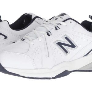 New Balance Men's 608 V5 Casual Comfort Cross Trainer, White/Navy, 11 Wide