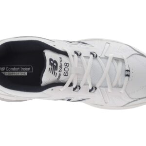 New Balance Men's 608 V5 Casual Comfort Cross Trainer, White/Navy, 11 Wide