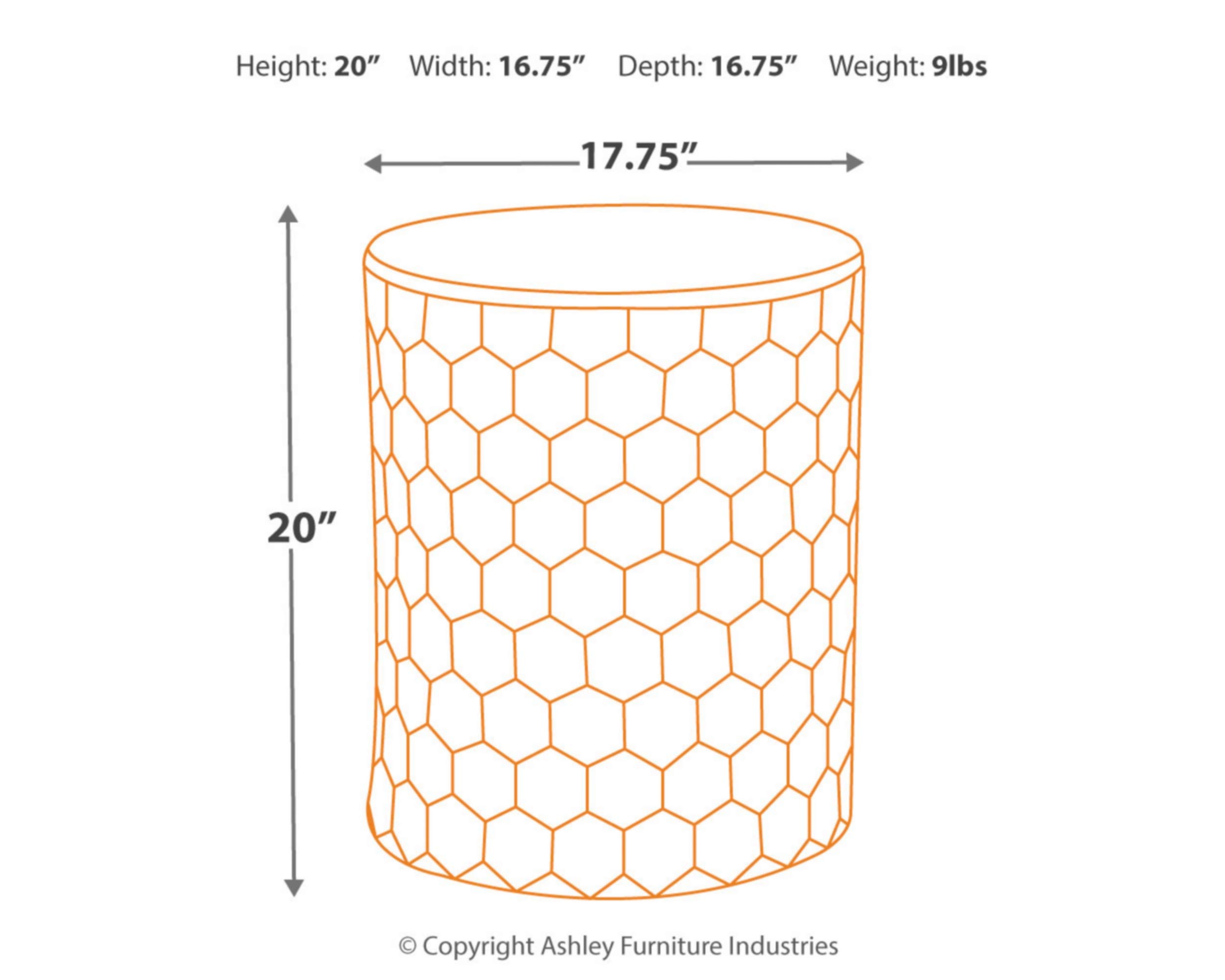 Signature Design by Ashley Polly Geometric Honeycomb Indoor Outdoor Accent Stool or Table, White