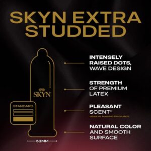 SKYN Extra Studded – 22 Count – Lubricated Latex-Free Condoms – Unique Texture Intensifies Every Moment​