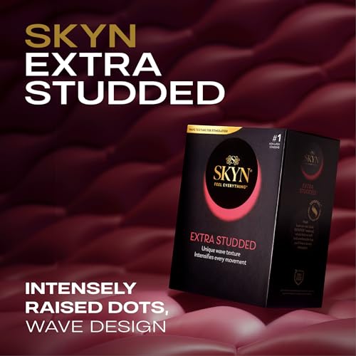 SKYN Extra Studded – 22 Count – Lubricated Latex-Free Condoms – Unique Texture Intensifies Every Moment​