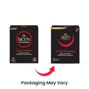 SKYN Extra Studded – 22 Count – Lubricated Latex-Free Condoms – Unique Texture Intensifies Every Moment​