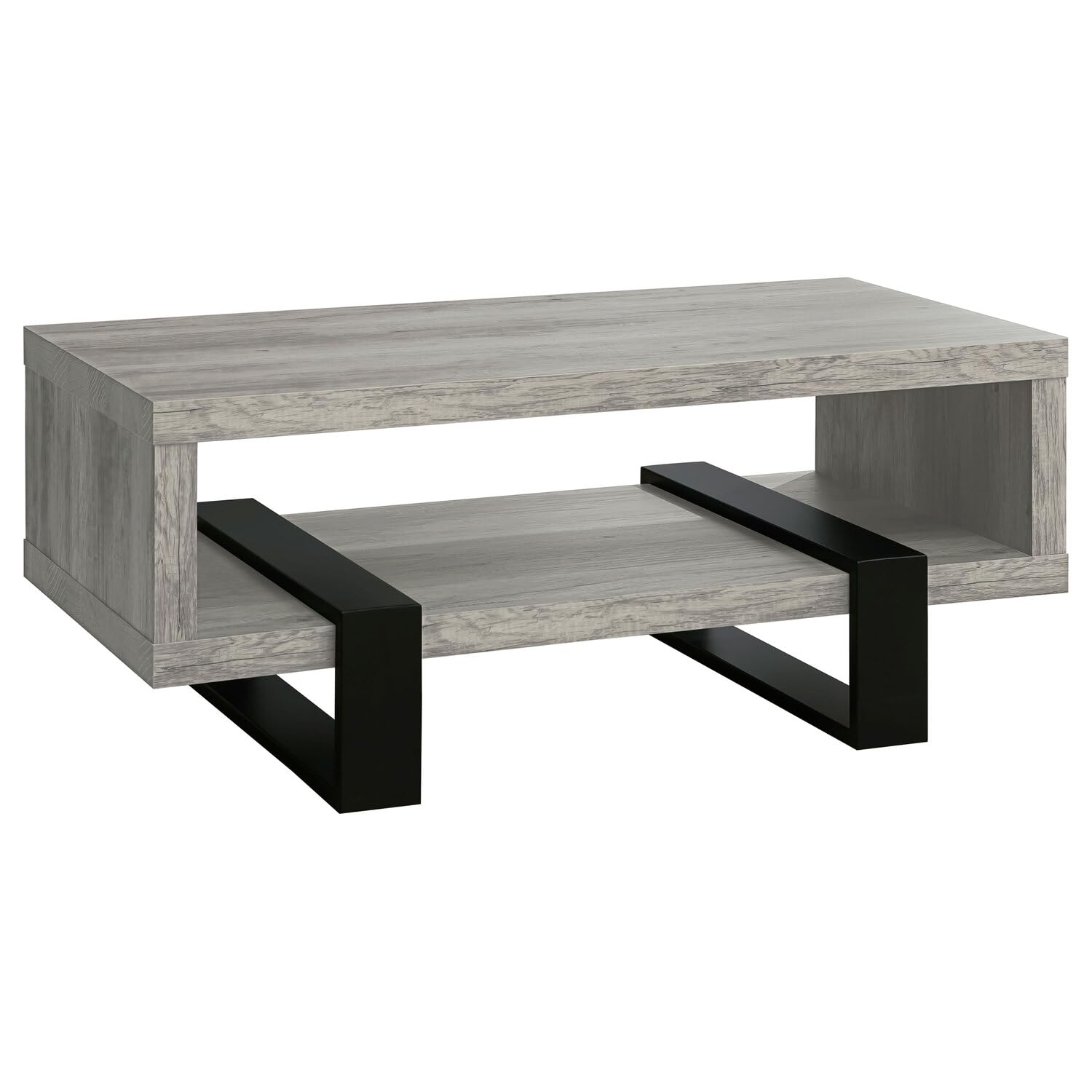 Coaster Home Furnishings Dinard Coffee Table with Shelf Grey Driftwood