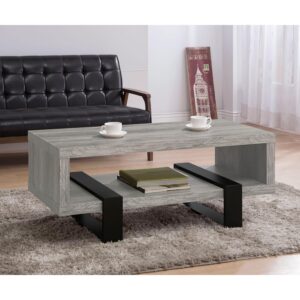 Coaster Home Furnishings Dinard Coffee Table with Shelf Grey Driftwood