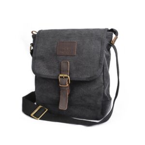 TOPWOLFS Canvas Messenger Bag Small Crossbody Bag Casual Travel Working Tools Bag Shoulder Bag Hold Phone Handset Anti Theft