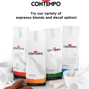 CAFFÉ CONTEMPO Italian Style Ground Espresso, Aroma Blend, 1 LB Fine Grind, Dark Roast, Freshly Roasted, Perfect for Moka Pot Coffee