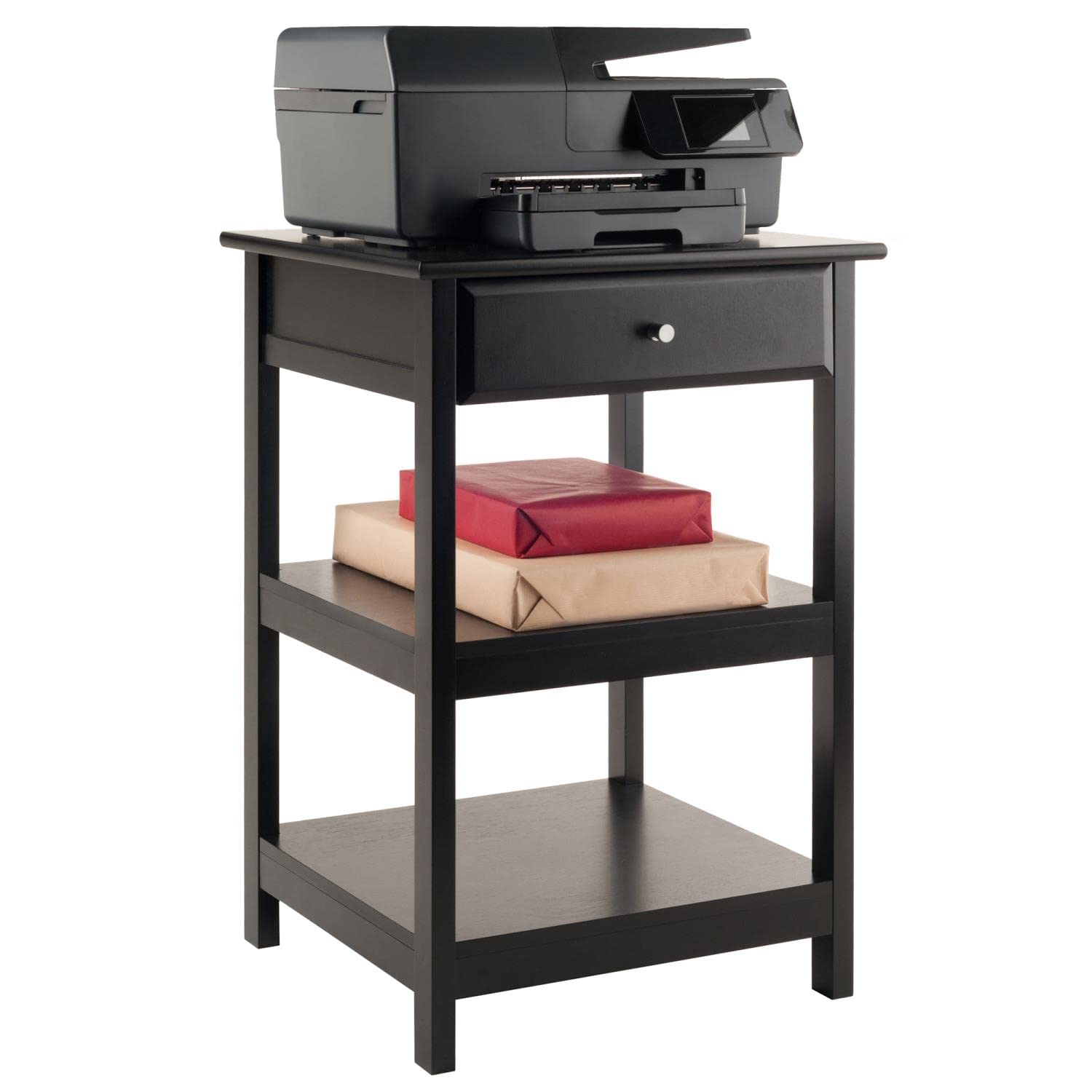 Winsome Delta Printer Stand Black Home Office, 20.87x20.24x30.71