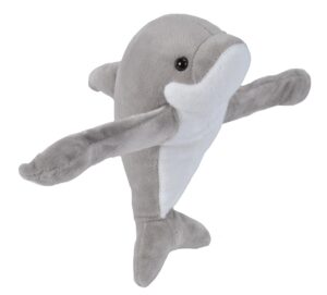 wild republic huggers hugger plush stuffed animal toy, gifts for kids, dolphin, 8"