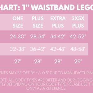 Leggings Depot Womens 1" Waistband High Waisted Solid Leggings Pants (Full Length, Pink, 1X-3X)