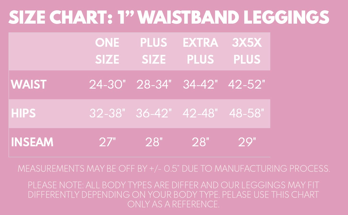 Leggings Depot Womens 1" Waistband High Waisted Solid Leggings Pants (Full Length, Pink, 1X-3X)