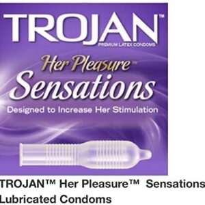 Trojan Pleasure Pack Premium Lubricated Latex Condoms, 40 Count (Fire & Ice)