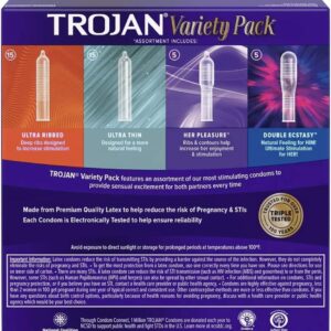 Trojan Pleasure Pack Premium Lubricated Latex Condoms, 40 Count (Fire & Ice)