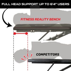 Fitness Reality 2000 Super Max XL - Adjustable Weight Bench - Bench Press and Workout Bench for Incline Decline Strength Training - No Gap Foldable Workout Benches for Home - 850 Pound Capacity