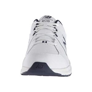 New Balance Men's 608 V5 Casual Comfort Cross Trainer, White/Navy, 12