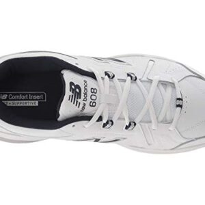 New Balance Men's 608 V5 Casual Comfort Cross Trainer, White/Navy, 12