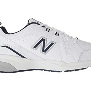 New Balance Men's 608 V5 Casual Comfort Cross Trainer, White/Navy, 12