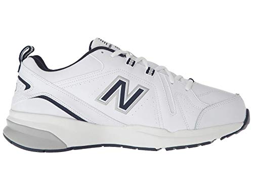 New Balance Men's 608 V5 Casual Comfort Cross Trainer, White/Navy, 12