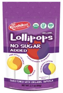 koochikoo sugar free organic lollipop pouch, 10 count ( pack - 1 )