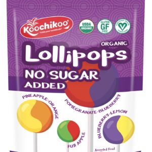 Koochikoo Sugar Free Organic Lollipop Pouch, 10 Count ( Pack - 1 )