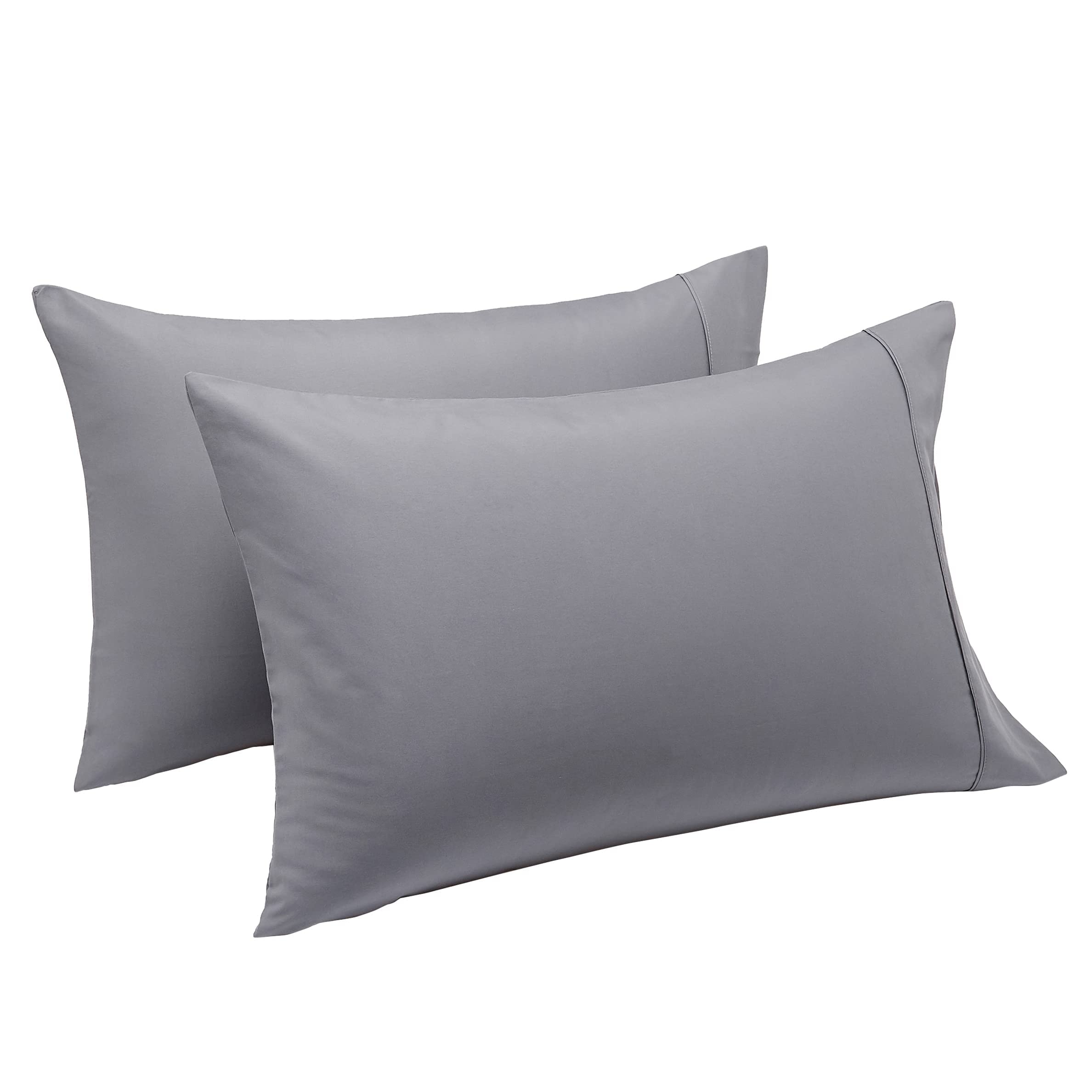 Amazon Basics Lightweight Super Soft Easy Care Microfiber Pillow case, Pillows Not Included, Standard, Dark Gray, Pack of 2, 30" L x 20" W