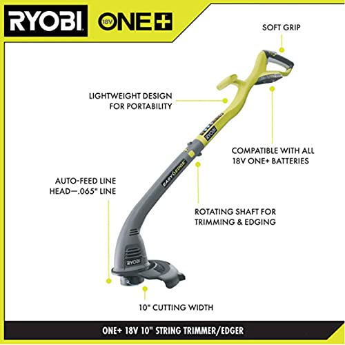 Ryobi ONE+ 18-Volt Lithium-Ion Corless 10' String Trimmer&Blower KIT