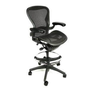 Herman Miller Aeron Drafting Stool Size C with After Market Drafting Ring