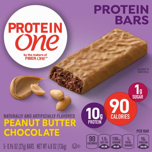 Protein One 90 Calorie Keto Protein Bars, Peanut Butter Chocolate, 5 ct