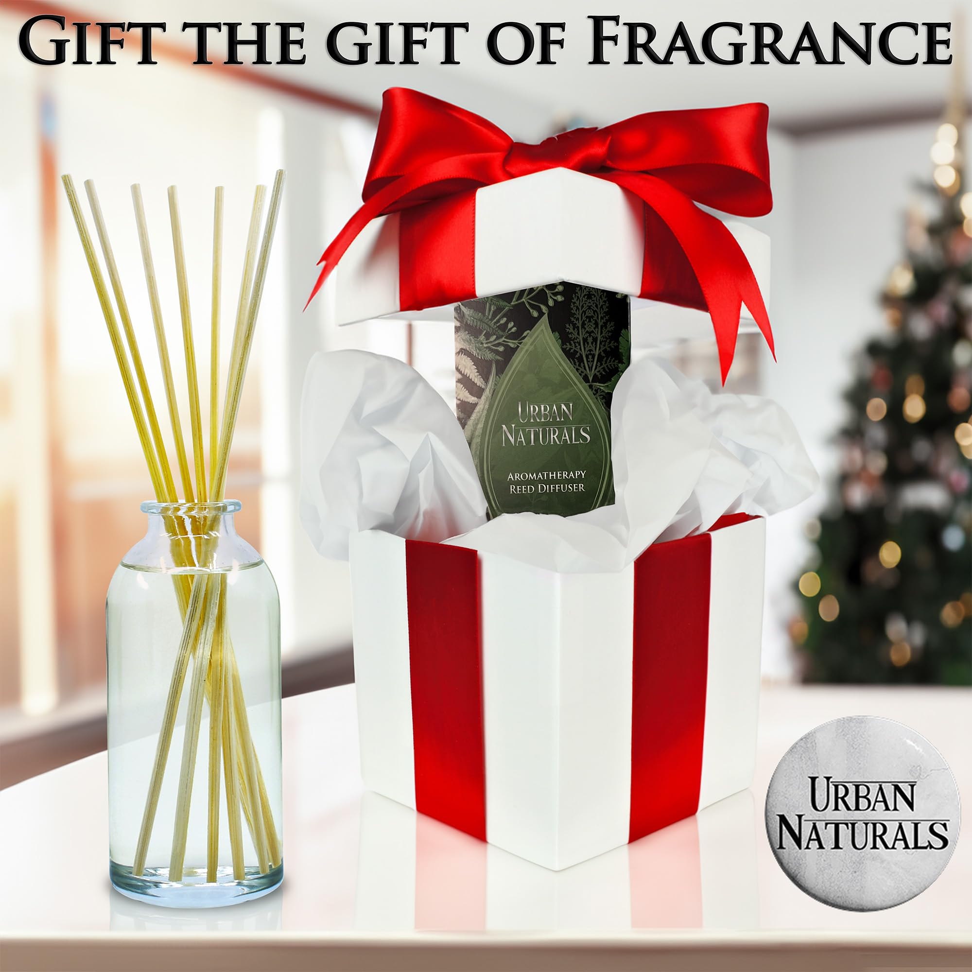 Urban Naturals Flower Shop Reed Diffuser Gift Set | Violets, Daisies, Hyacinth & Rose Fragrance Notes | Real Flower inside The Bottle! Made in The USA | Great Gift for Mom