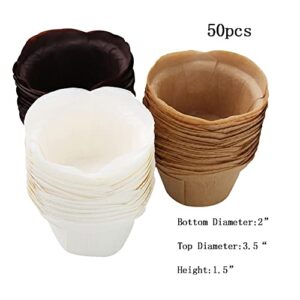 SK Cupcake Liners Baking Muffin Paper Baking Cups for Weddings, Birthdays, Baby Showers (Natural 50pcs)