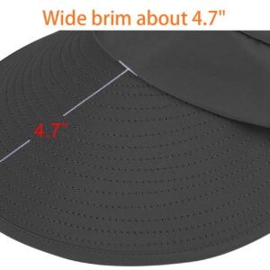 HINDAWI Sun Hat Sun Hats for Women Wide Brim UV Protection Summer Beach Packable Visor Black