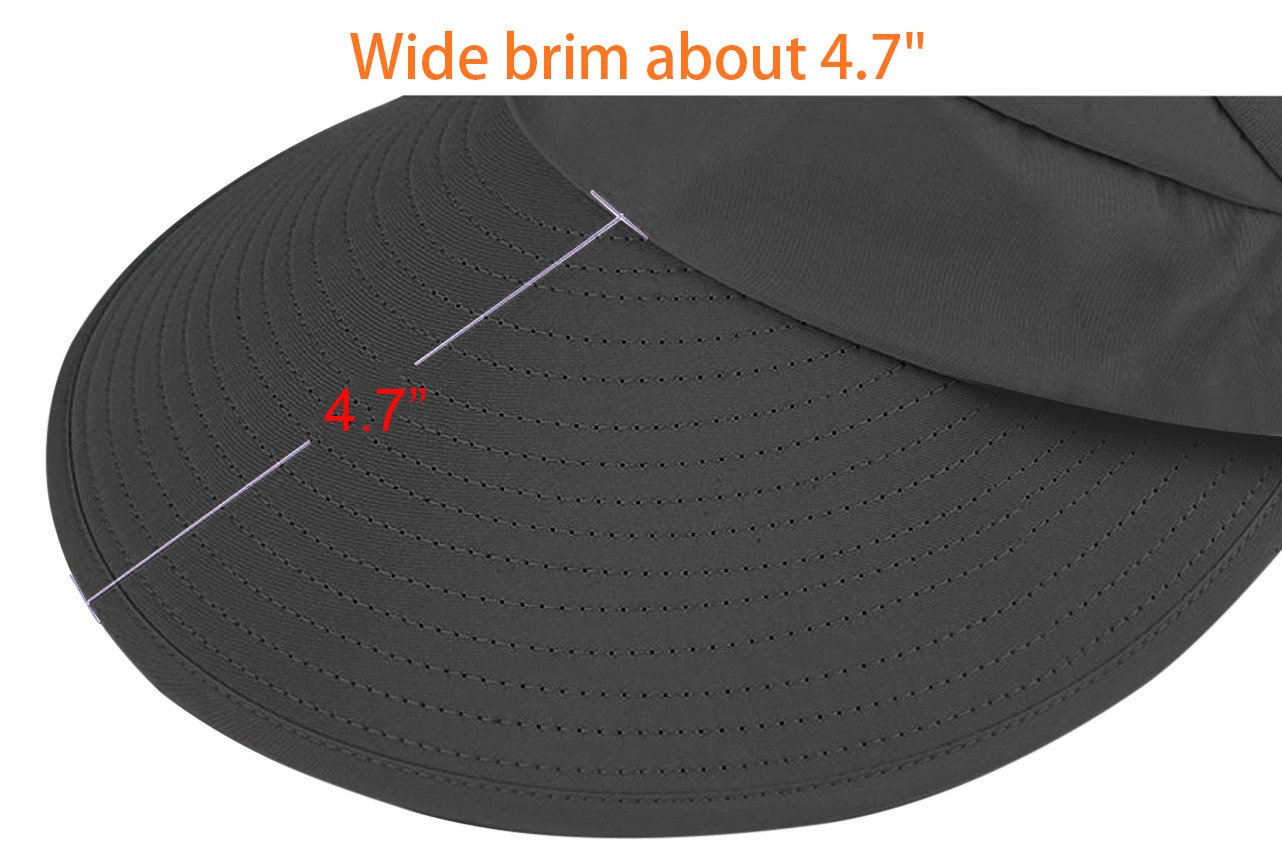 HINDAWI Sun Hat Sun Hats for Women Wide Brim UV Protection Summer Beach Packable Visor Black