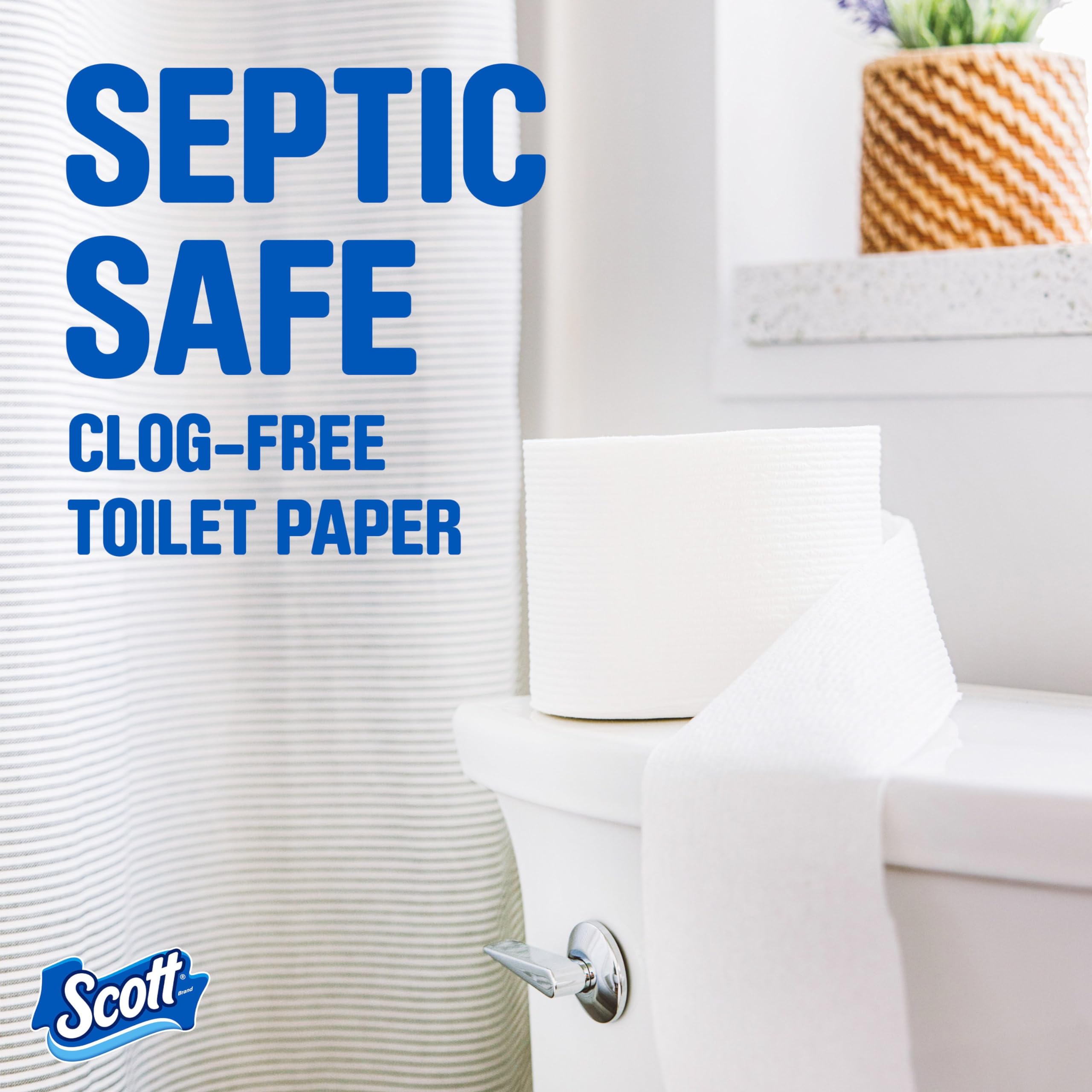 Scott ComfortPlus Toilet Paper, 12 Double Rolls, 231 Sheets per Roll, Septic-Safe, 1-Ply Toilet Tissue, 12 Count (Pack of 1)