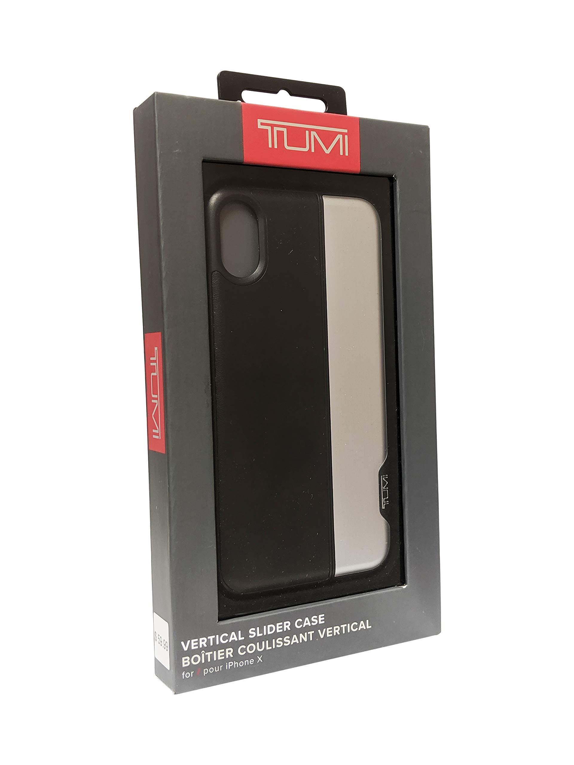 TUMI Vertical Slider Case Series Cover for Apple iPhone X 10 - Black/Silver