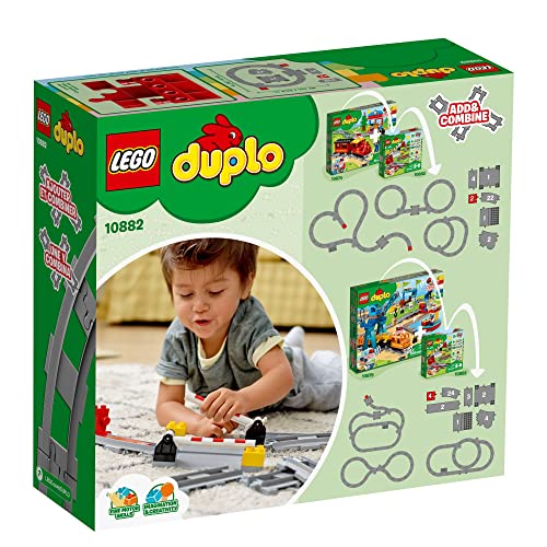 LEGO DUPLO Town Train Tracks Expansion Set 10882 - Building Block Railway Toys for Toddlers, Duplo Train Collection, Learning Through Play, Kid-Friendly Gifts for Boys and Girls Ages 2-5