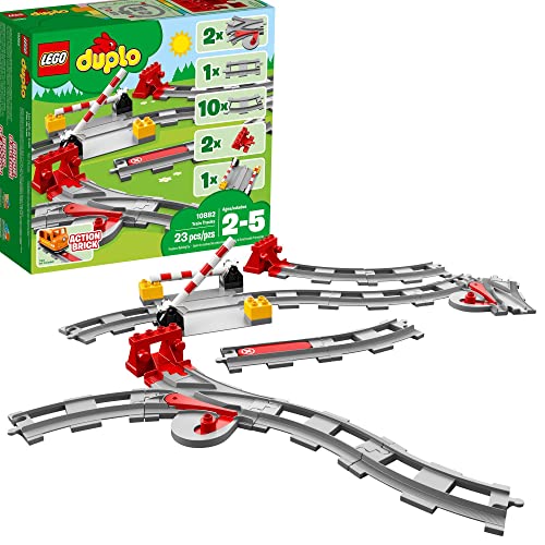 LEGO DUPLO Town Train Tracks Expansion Set 10882 - Building Block Railway Toys for Toddlers, Duplo Train Collection, Learning Through Play, Kid-Friendly Gifts for Boys and Girls Ages 2-5