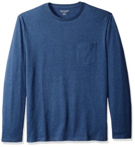 amazon essentials men's regular-fit long-sleeve t-shirt, blue heather, x-large