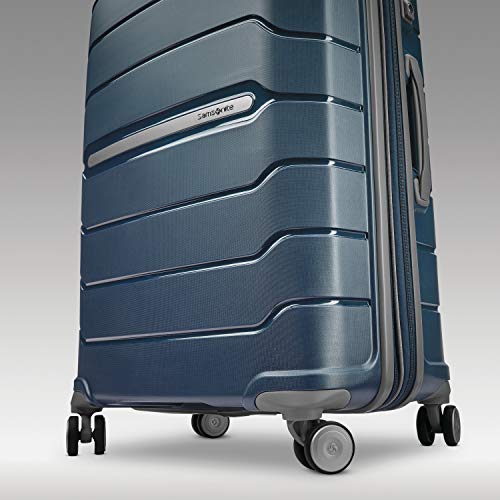 Samsonite Freeform Hardside Expandable with Double Spinner Wheels, Checked-Large 28-Inch, Navy