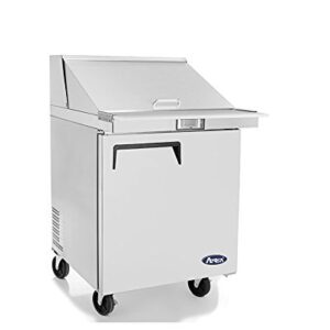 Atosa Sandwich Prep Table Refrigerator, MSF8305 1-Door Stainless Steel Salad Prep Table-Refigerator For Restaurant Kitchen 7.9 Cu.Ft. 27.5W34D46.6H inch 33?-38?