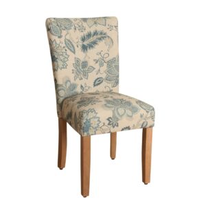 homepop parsons classic upholstered accent dining chair, set of 2, blue jacobean