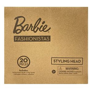 Barbie Fashionistas 8-Inch Styling Head, Blonde, 20 Pieces Include Styling Accessories, Hair Styling for Kids, Kids Toys for Ages 3 Up by Just Play