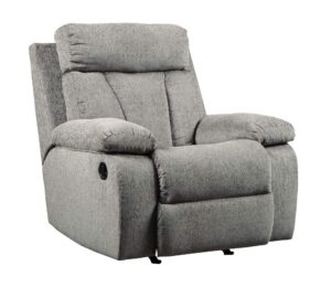 signature design by ashley mitchiner contemporary manual rocker recliner, gray