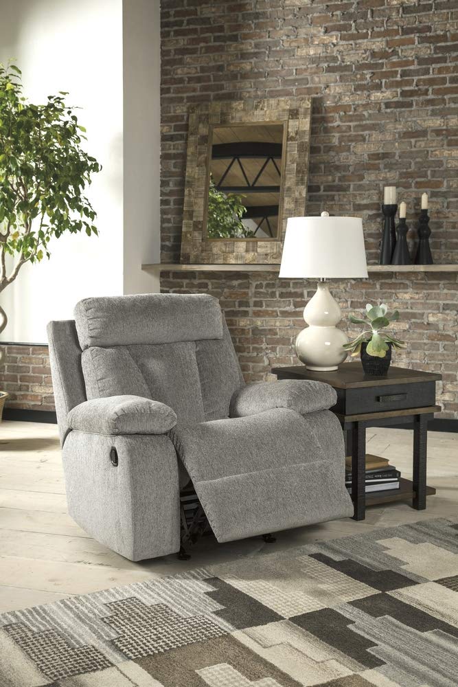 Signature Design by Ashley Mitchiner Contemporary Manual Rocker Recliner, Gray