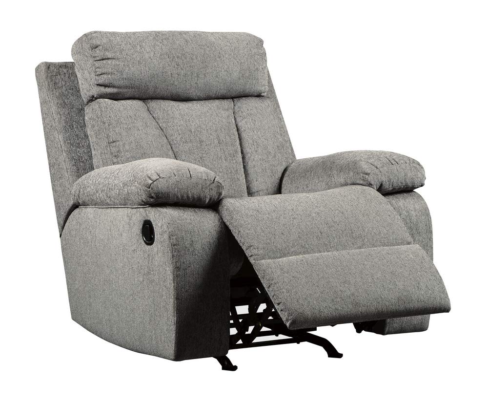 Signature Design by Ashley Mitchiner Contemporary Manual Rocker Recliner, Gray