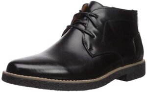 deer stags men's bangor memory foam dress casual comfort chukka boot, black smooth, 11 medium us