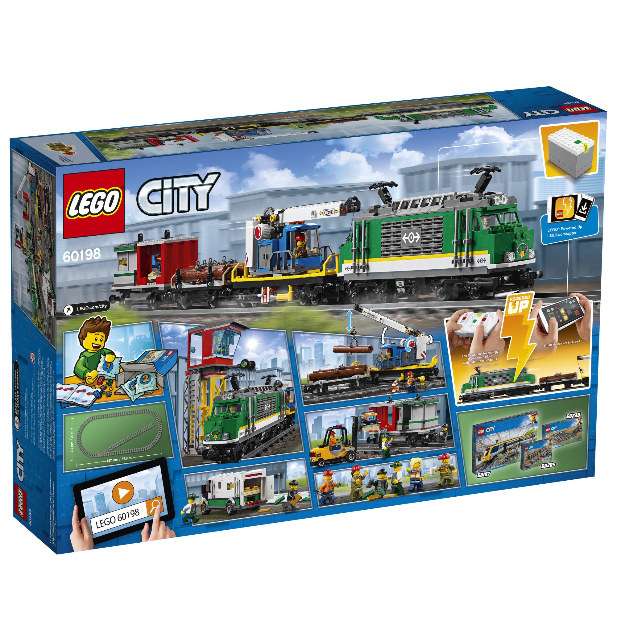 LEGO City Cargo Train 60198 Remote Control Train Building Set with Tracks for Kids, Top Present for Boys and Girls (1226 Pieces)