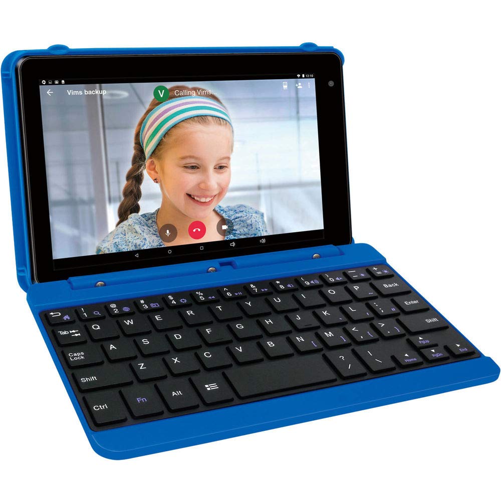 RCA Voyager 7 Inch 16GB Tablet with Keyboard Case and Android OS, Blue