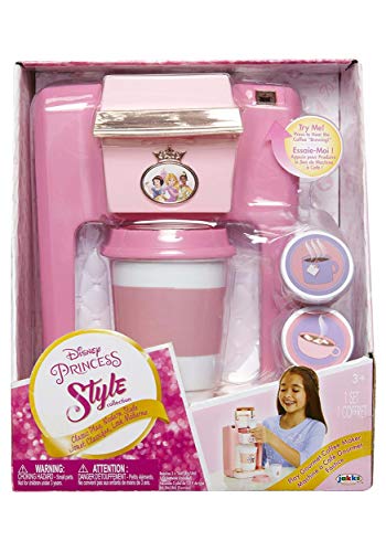 Disney Princess Style Collection Play Gourmet Coffee Maker, 4Piece Set, Pink, 7.5" L X 4.75" W x 9" H